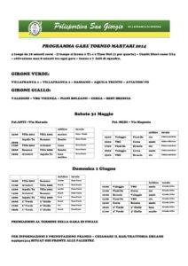 trofeo martari 2014 programma