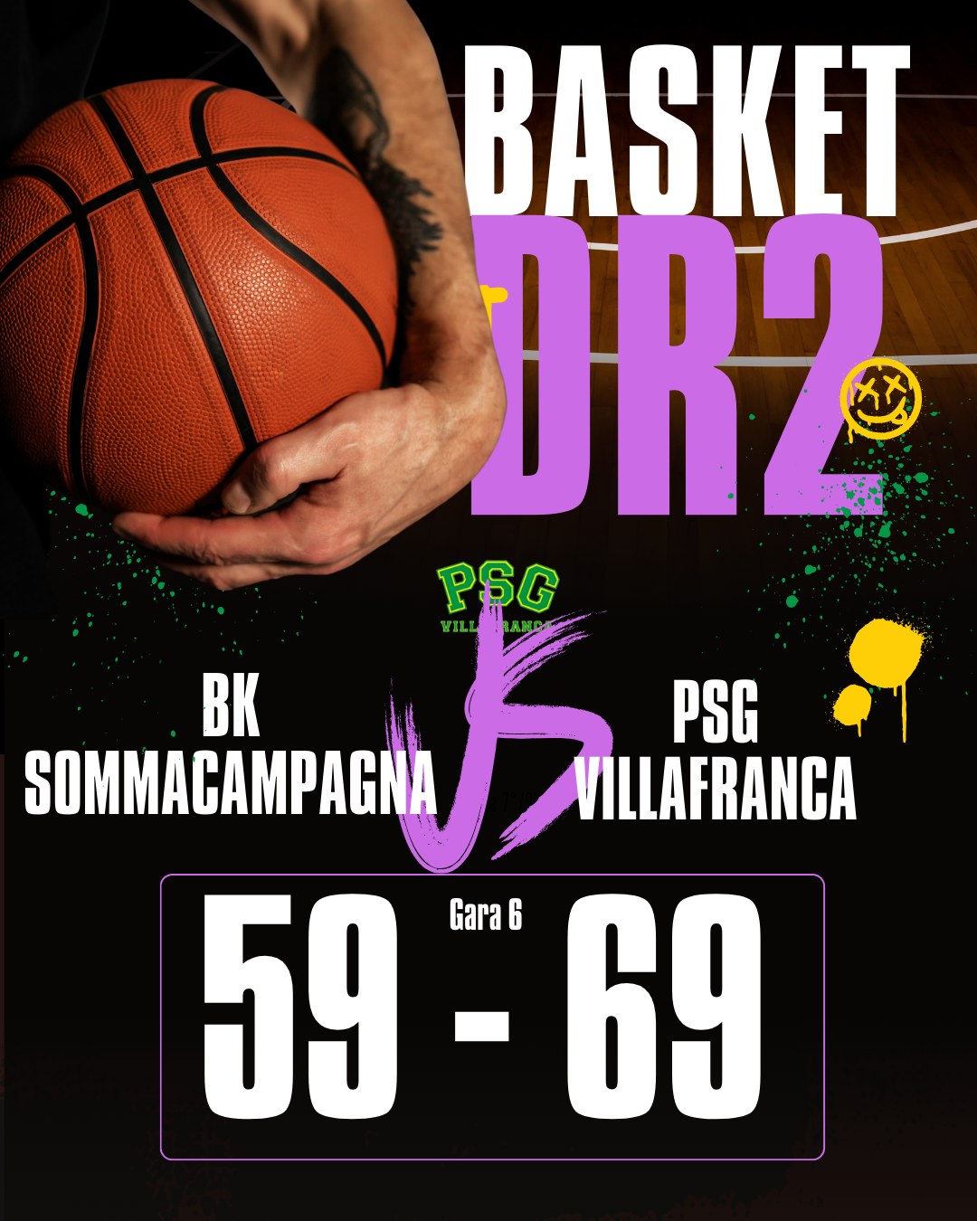 Bk Sommacampagna – PSG Villafranca 59 – 69
(17-10, 35-38, 51-55, 59-69)

Si ritr…